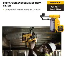 DeWALT Stofafzuigsysteem met hepa filter aanbieding