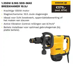 DeWALT 1.350W 6.1KG SDS max breekhamer 10.5J D25832K-QS aanbieding