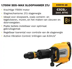 DeWALT 1.700W SDS max sloophamer 27J D25911K-QS aanbieding