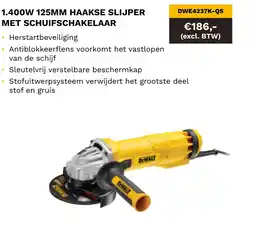 DeWALT 1.400W 125MM haakse slijper DWE4237K-QS aanbieding
