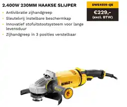 DeWALT 2.400W 230MM haakse slijper DWE4559-QS aanbieding