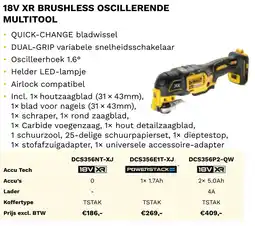 DeWALT 18V XR brushless oscillerende multitool DCS356NT-XJ aanbieding