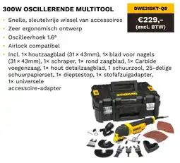 DeWALT 300W oscillerende multitool DWE315KT-QS aanbieding