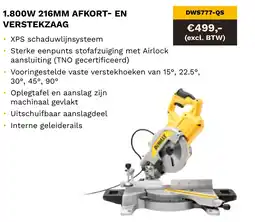 DeWALT 1.800W 216MM afkort en verstekzaag DWS777-QS aanbieding