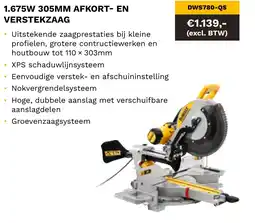 DeWALT 1.675W 305MM afkort en verstekzaag DWS780-QS aanbieding