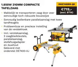 DeWALT 1.850W 210MM Compacte tafelzaag DWE7485RS-QS aanbieding