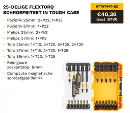 DeWALT 25-delige flextorq schroefbitset in tough case DT70744T-QZ aanbieding