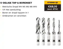 DeWALT 5-delige tap & borenset DT50060-QZ aanbieding