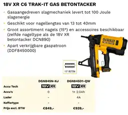 DeWALT 18V XR C6 trak-it gas DGN845N-XJ aanbieding