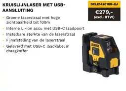 DeWALT Kruislijnlaser met USB aansluiting DCLE14201GB-XJ aanbieding