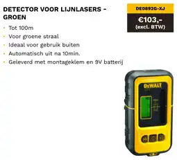 DeWALT Detector voor lijnlasers groen DE0892G-XJ aanbieding