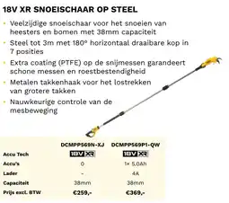 DeWALT 18V XR snoeischaar op steel DCMPP569N-XJ aanbieding