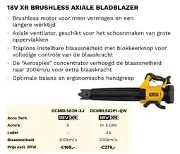 DeWALT 18V XR brushless axiale bladblazer DCMBL562N-XJ aanbieding