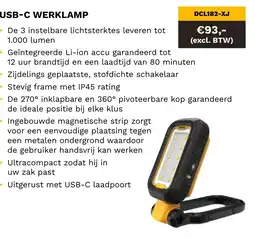 DeWALT USB-C werklamp DCL182-XJ aanbieding