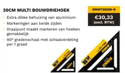 DeWALT 30CM multi bouwdriehoek DWHT25228-0 aanbieding
