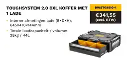 DeWALT Toughsystem 2.0 DXL koffer met 1 lade DWST08510-1 aanbieding