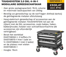 DeWALT Toughsystem 2.0 DXL 4-in-1 modulaire gereedschapskar DWST60520-1 aanbieding