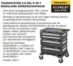 DeWALT Toughsystem 2.0 DXL 5-in-1 modulaire gereedschapskar DWST60510-1 aanbieding