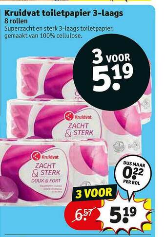 Kruidvat Kruidvat Toiletpapier 3 Laags aanbieding