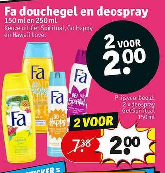 Kruidvat Fa Douchegel En Deospray aanbieding