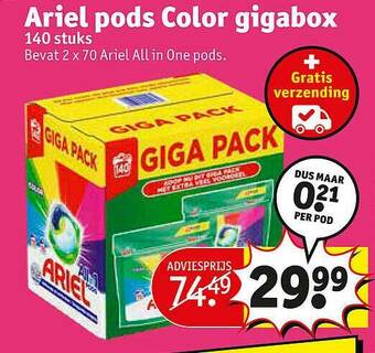 Kruidvat Ariel Pods Color Gigabox aanbieding