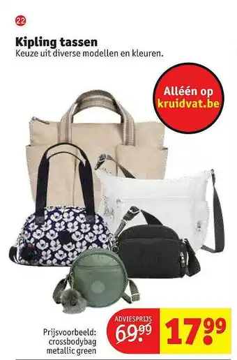Kruidvat Kipling Tassen aanbieding