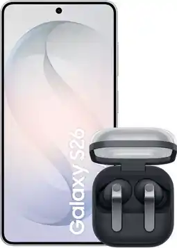 Coolblue Samsung Galaxy S26 256 Go Blanc 5G + Samsung Galaxy Buds4 Pro Noir aanbieding