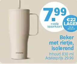 Albert Heijn Beker met rietje, isolerend aanbieding