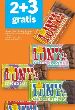Albert Heijn Tony's Chocolonely 90 gram aanbieding