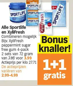 Albert Heijn Alle Sportlife en XyliFresh aanbieding