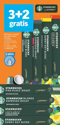 Albert Heijn Starbucks capsules voor Nespresso 10 stuks aanbieding