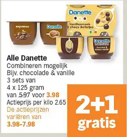 Albert Heijn Alle Danette aanbieding
