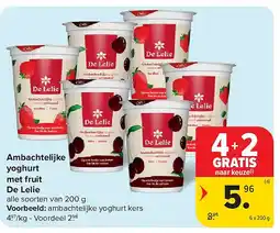 Carrefour Ambachtelijke yoghurt met fruit De Lelie aanbieding