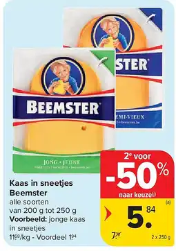 Carrefour Kaas in sneetjes Beemster aanbieding