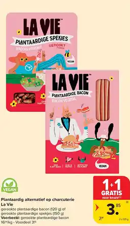 Carrefour Plantaardig alternatief op charcuterie La Vie aanbieding