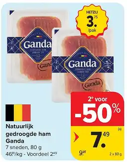 Carrefour Natuurlijk gedroogde ham Ganda aanbieding