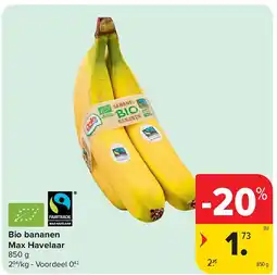 Carrefour Bio bananen Max Havelaar aanbieding