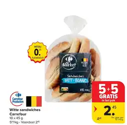 Carrefour Witte sandwiches Carrefour aanbieding