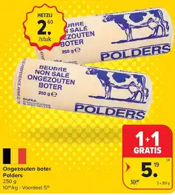 Carrefour Ongezouten boter Polders aanbieding