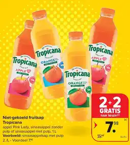 Carrefour Niet-gekoeld fruitsap Tropicana aanbieding