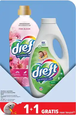 Carrefour Vloeibaar wasmiddel, booster en wasverzachter Dreft aanbieding
