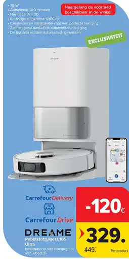 Carrefour Robotstofzuiger L10S Ultra aanbieding