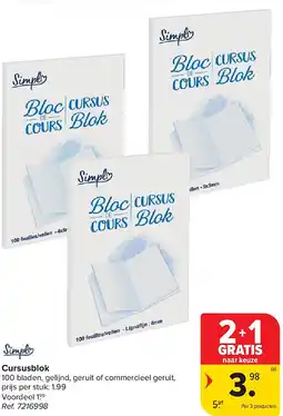 Carrefour Cursusblok aanbieding