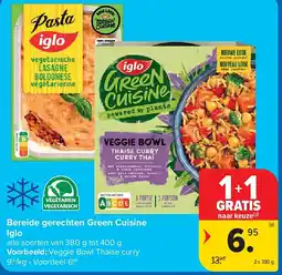 Carrefour Bereide gerechten Green Cuisine Iglo aanbieding