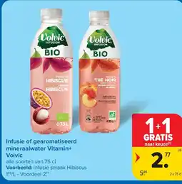 Carrefour Infusie of gearomatiseerd mineraalwater Vitamin+ Volvic aanbieding