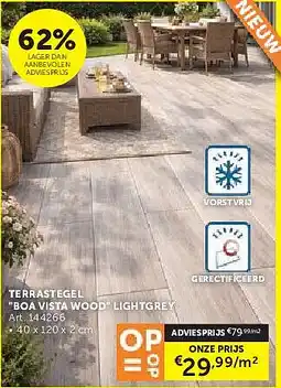 Zelfbouwmarkt TERRASTEGEL BOA VISTA WOOD LIGHTGREY aanbieding