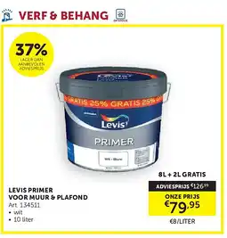 Zelfbouwmarkt LEVIS PRIMER VOOR MUUR & PLAFOND aanbieding