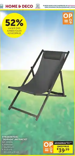 Zelfbouwmarkt STRANDSTOEL DORADA ANTRACIET aanbieding