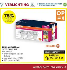 Zelfbouwmarkt LED LAMP OSRAM SET 3 GU10 WIT aanbieding
