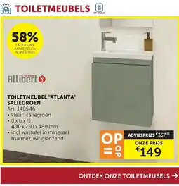 Zelfbouwmarkt TOILETMEUBEL ATLANTA SALIEGROEN aanbieding